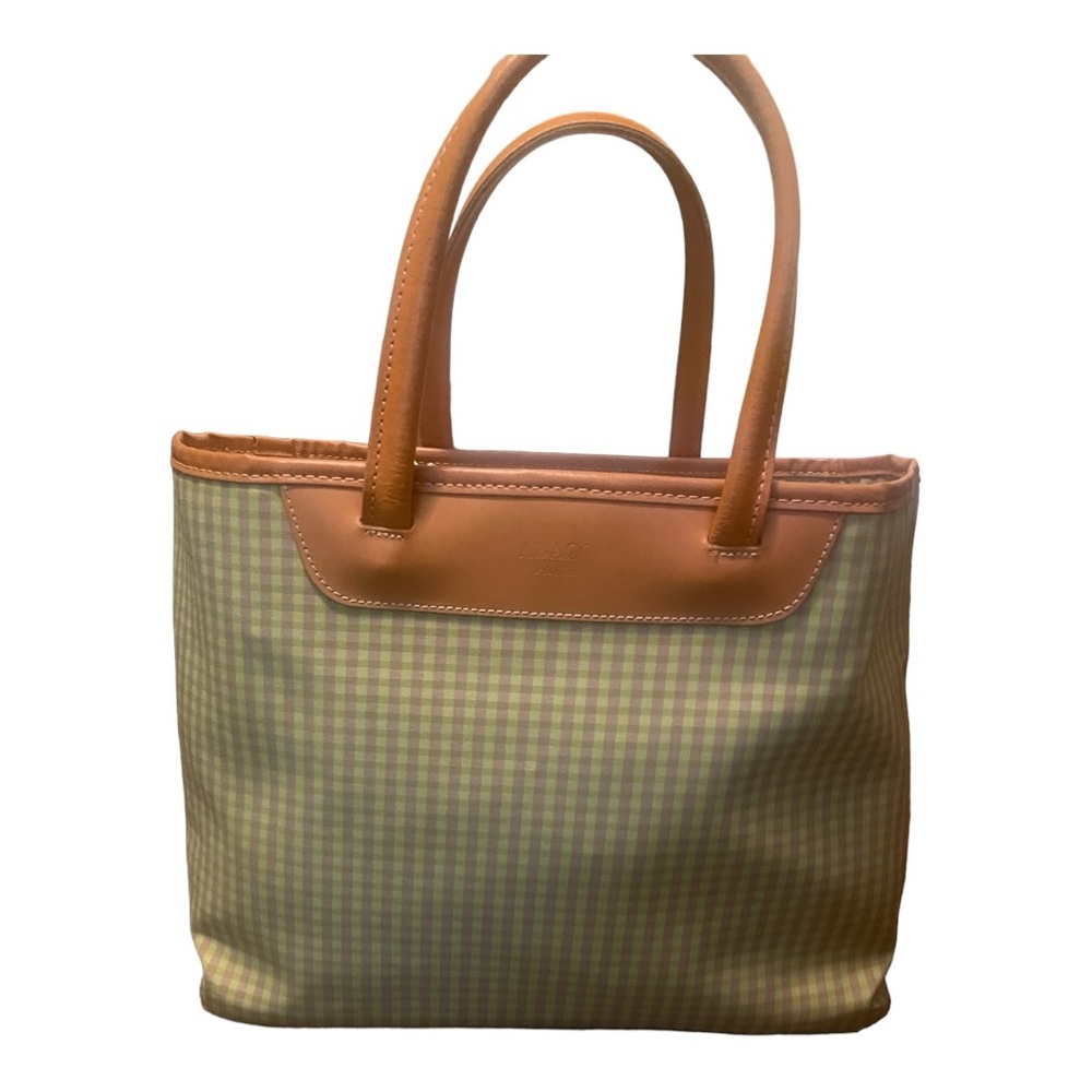 Tan Trim Gingham Tote Bag - Women’s Everyday Shoulder Bag